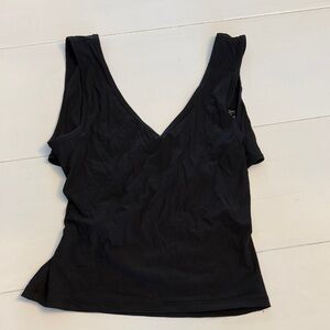 Black V-Neck Tank Top with crus cross back